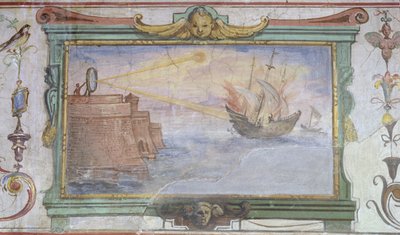 حرق المرايا ، Stanzio della Mattematica ، 1587-1609 بواسطة جوليو باريجي